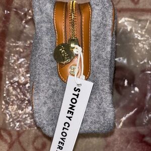 Stoney Clover Lane Gray and Tan Pouch